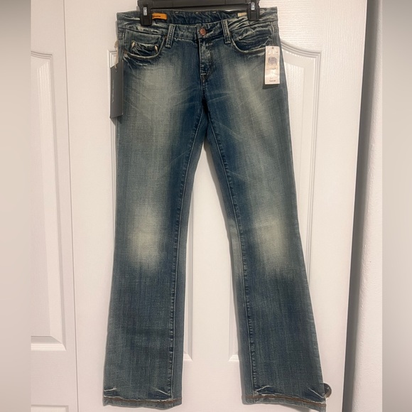 Vigoss Studio Adriana Flare Stretch Jeans Dark Vintage Low Rise - Picture 1 of 7